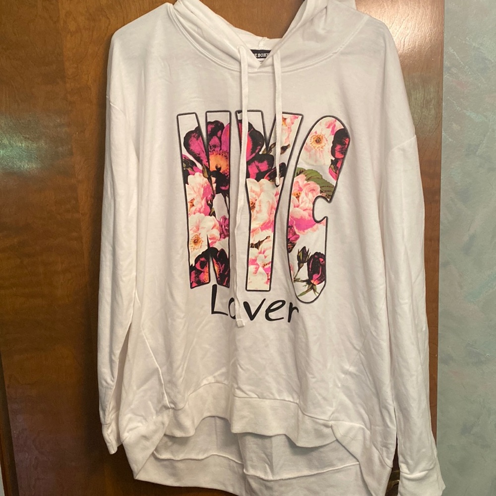 White lightweight summer hoodie 3x